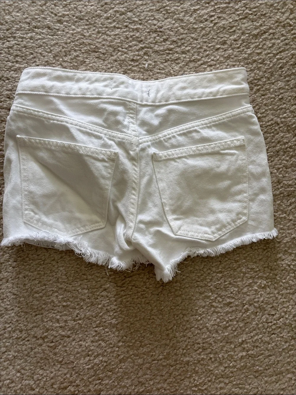 Free People White Jean Shorts